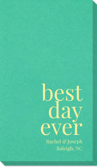 Best Day Ever Big Word Linen Like Guest Towels